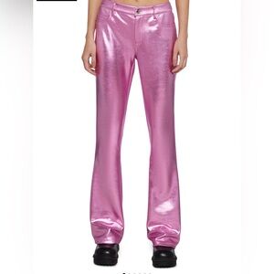 Shiny Metallic Pink Women's Pants S